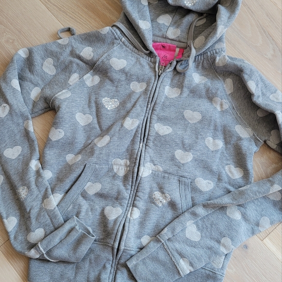 PINK Rhinestone Zip Up Hoodie - Picture 7 of 8